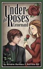 Book cover of 'Under the Roses Lenormand' featuring a couple with roses.