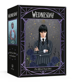 Box for 'Wednesday' Oracle Deck featuring an illustration of a character in a dark outfit with flowers.