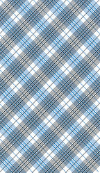 Diagonal plaid pattern with blue and black lines on a white background
