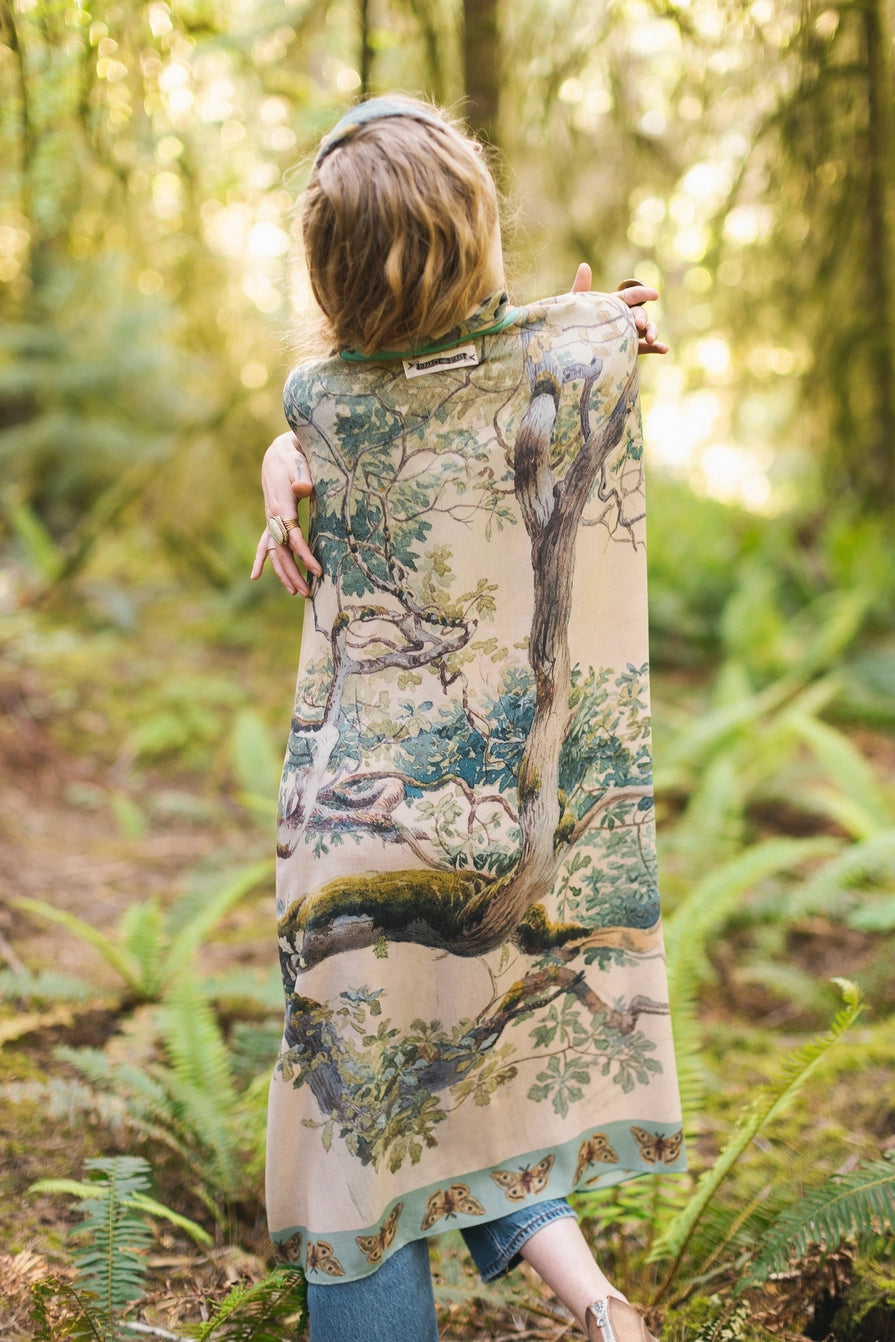 Earth & Sky Bohemian Goddess Starduster Kimono W/Trees