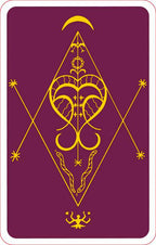 Card with a yellow symbol on a purple background