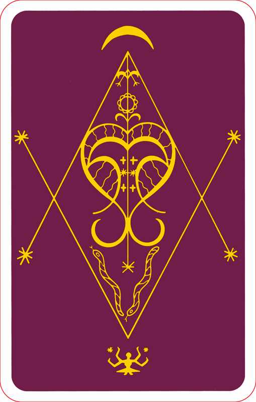 Card with a yellow symbol on a purple background