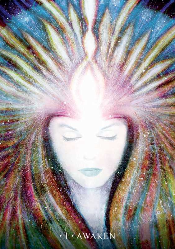 Artistic depiction of a figure with colorful, radiant hair against a starry background.