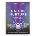 Cover of 'Nature Nurture Oracle' by Marcella Kroll with a bee illustration on a gradient background.