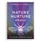 Cover of 'Nature Nurture Oracle' by Marcella Kroll with a bee illustration on a gradient background.