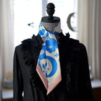 Skinny Silk Scarf / Tarot Tie - Moonlit Blooms