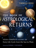 Book cover of 'The Book of Astrological Returns' with planetary illustrations and author's name.
