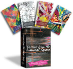 Box of 'Lessons from the Liminal Space' Oracle Deck with colorful cards displayed above.