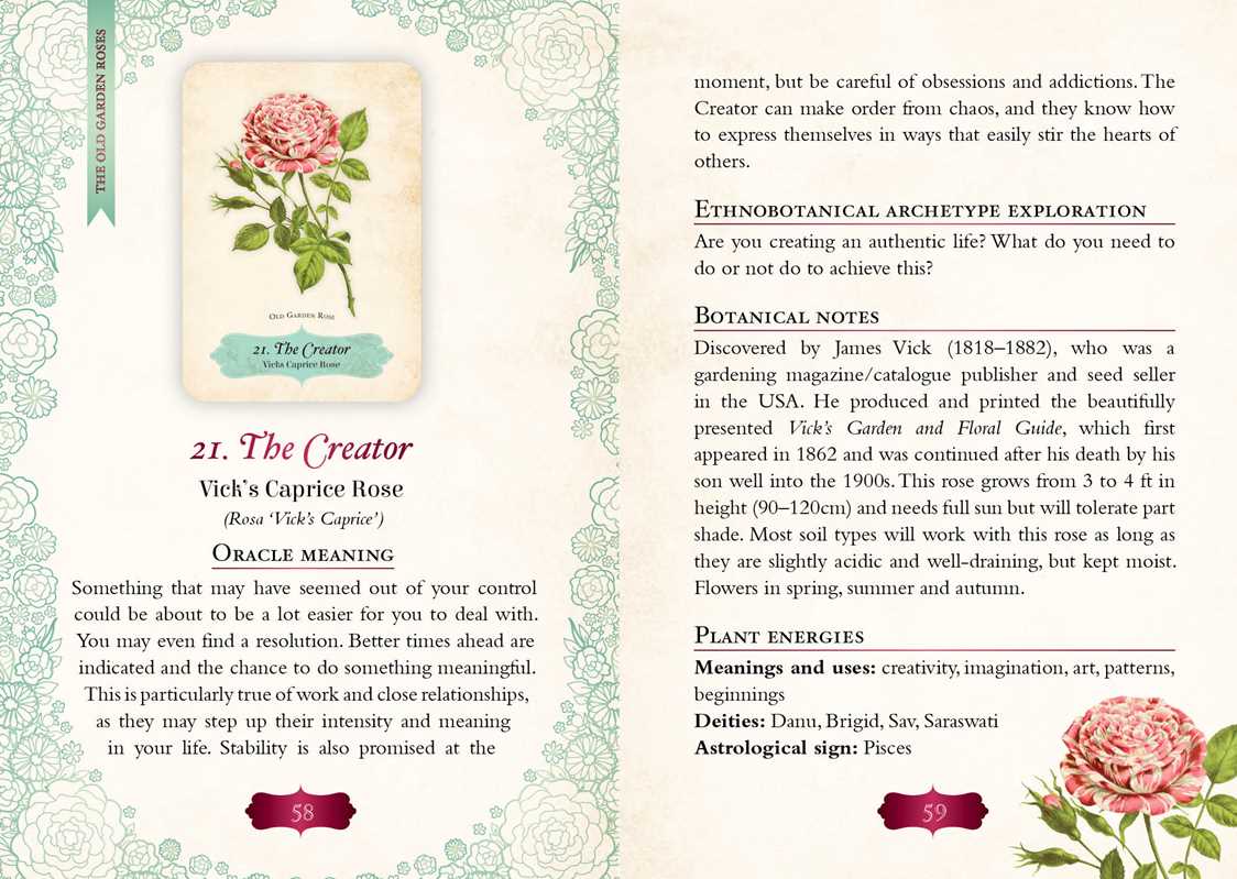 Oral card with botanical design and text on a decorative background