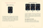 Instructions for tarot card readings on a beige background