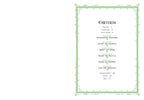 Book table of contents with green decorative border on white background