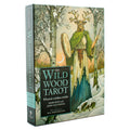 Box for 'The Wild Wood Tarot' with a figure holding a drum in a forest setting.