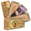 Set of tarot cards with 'Magical Messages' box on a white background