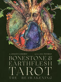 Cover of 'Bonestone & Earthflesh Tarot: The Reawakening' with artistic design and text.