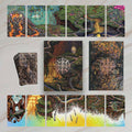 Collection of tarot cards with various landscapes and symbols on a white background