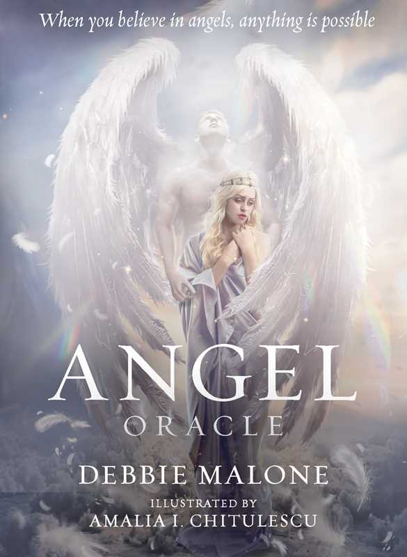 Book cover of 'Angel Oracle' with an angel figure and text about belief in angels.
