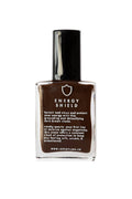 Bottle of 'Energy Shield' with a brown label on a white background