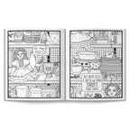 Two black and white illustrations side by side on a white background.