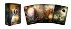 Queen of the Sun Oracle card set with colorful card designs and a box.