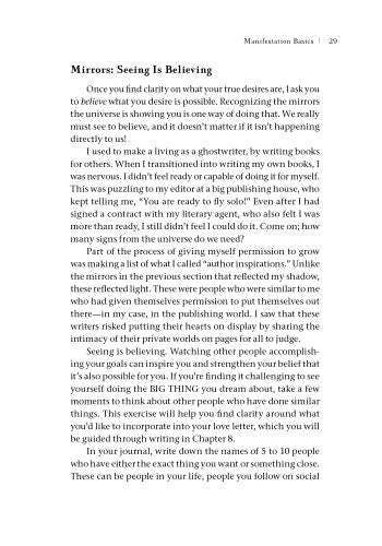 Text page from a book titled 'Mirrors: Seeing Is Believing' with a white background.