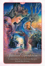 Card with artistic depiction of two faces and a landscape, titled 'Spiritual Connection'.