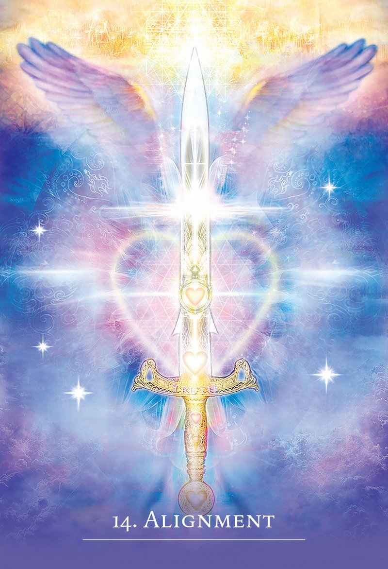 Sword with a glowing emblem on a colorful, starry background
