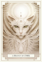 Decorative illustration of a cat's face with intricate patterns and text '13. Bastet of 174Hz' at the bottom.