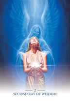 Woman with a glowing heart and angelic figure above, titled 'Second Ray of Wisdom'.