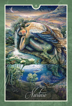 Mermaid in a fantasy landscape with a green border