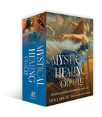 Mystical Healing Oracle card set packaging with artistic design and text.