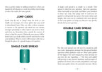 Pages from a book about tarot card spreads, specifically single and double card spreads.