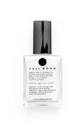 A clear glass bottle of LOVE BY LUNA Full Moon nail polish with a black cap, shown on a clean white background.