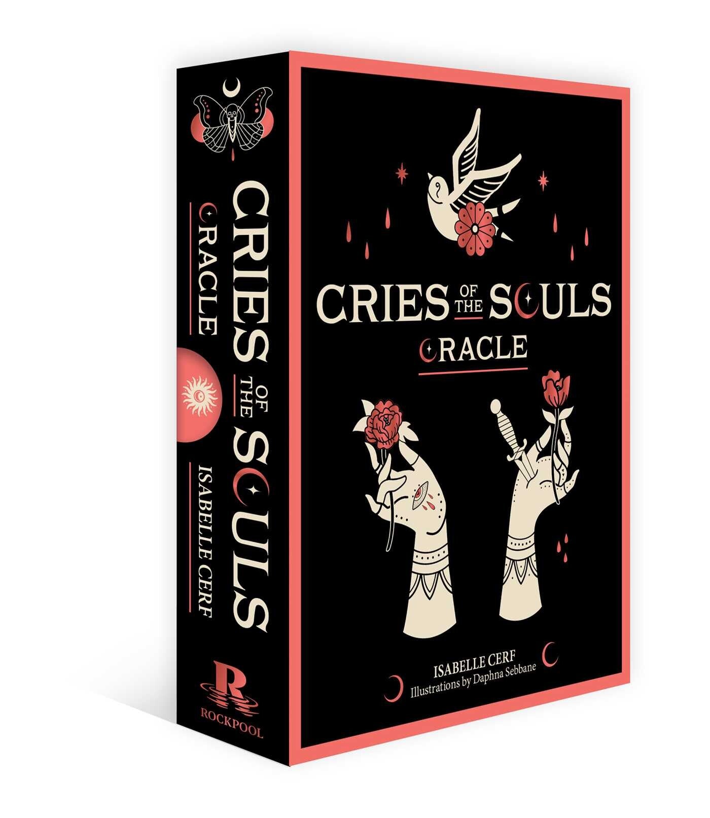 Box for 'Cries of the Souls Oracle' with artistic design on a white background