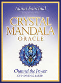 Book cover of 'Crystal Mandala Oracle' by Alana Fairchild with a mandala design on a blue and purple background.