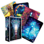 Cosmic Oracle card set with colorful cards and box on a white background