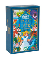 Box of Alice in Wonderland Tarot Deck with colorful design on a white background