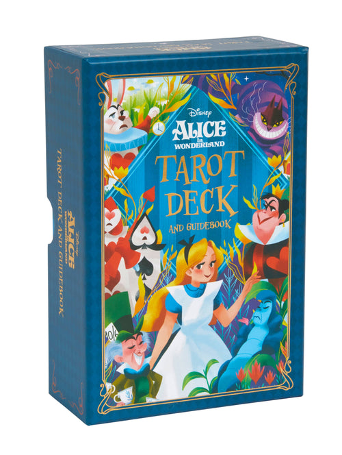 Box of Alice in Wonderland Tarot Deck with colorful design on a white background
