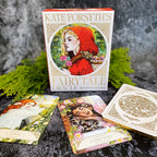 Kate Forsyth's Fairy Tale Oracle cards on a dark surface with greenery