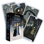 Set of tarot cards titled 'Seasons of the Witch' with a book on a white background