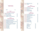 Table of contents for a book or manual with floral design on the left side.