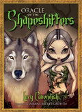 Book cover of 'Oracle of the Shapeshifters' featuring a wolf and a shapeshifter with greenery.