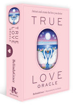 True Love Oracle card set packaging with swan design on pink background