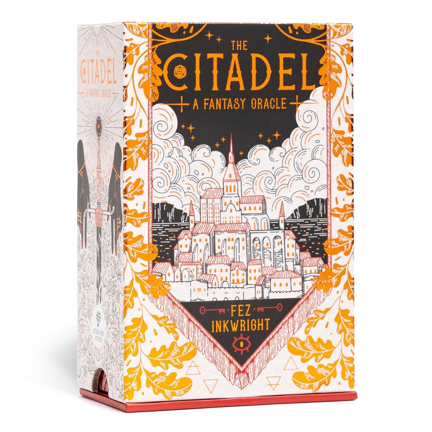 Book titled 'The Citadel: A Fantasy Oracle' by Fez Inkwright with decorative cover design.