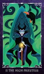 Character in a green hooded robe with a staff, surrounded by swirling green patterns on a purple background.
