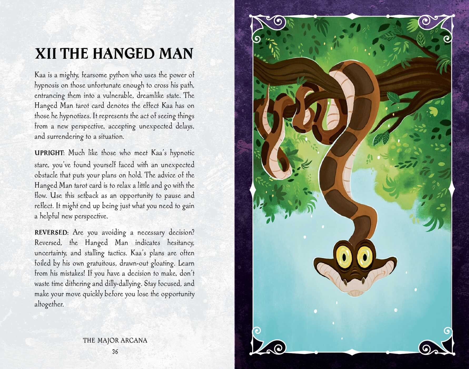Illustration of a snake-like creature with text on a book page