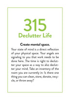 Motivational poster with text on decluttering life and creating mental space.