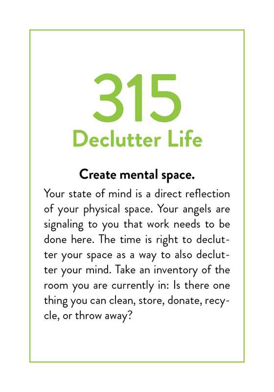Motivational poster with text on decluttering life and creating mental space.