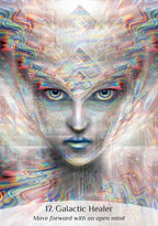 Artistic depiction of a face with colorful, abstract patterns and text '17. Galactic Healer' at the bottom.