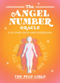 Book cover of 'The Angel Number Oracle' with a gradient background and angel figure.