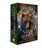 Book box for 'Nature Goddess Oracle' featuring a woman and bear illustration on a white background